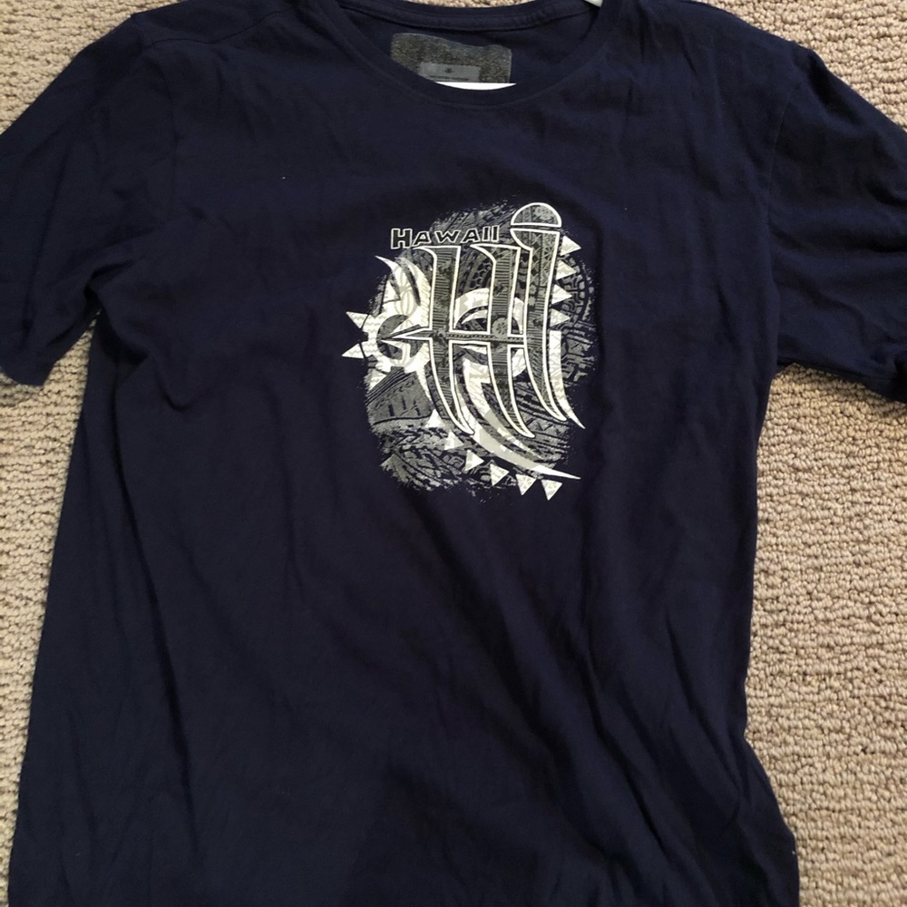 Navy Blue Hawaii Shirt (MEDIUM)